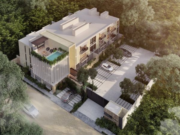 Remolino Apartments for Sale in Temozon Norte aerial render