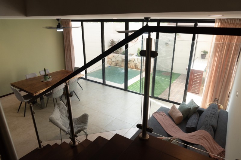  Norden 48 villas and apartments in north Temozón, staircase view