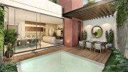 Ascala Prime Living townhouses en venta en Temozon Norte. Piscina