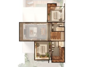 Casa Silveria en conkal plano planta alta 
