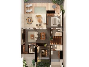    Casa Silveria en conkal plano planta baja 