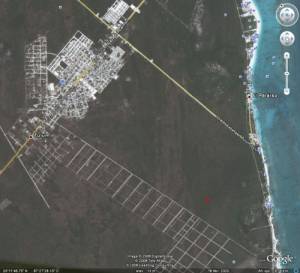 Dos lotes en el centro de Tulum. Plano google