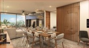 Enso Green view apartments at Montebello. Karui dining room and living room
