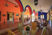 Hacienda Cauca at Temax, Yucatan. Living room and dining room