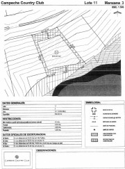 Lot for sale in a gated community Campeche Country Club. Plane