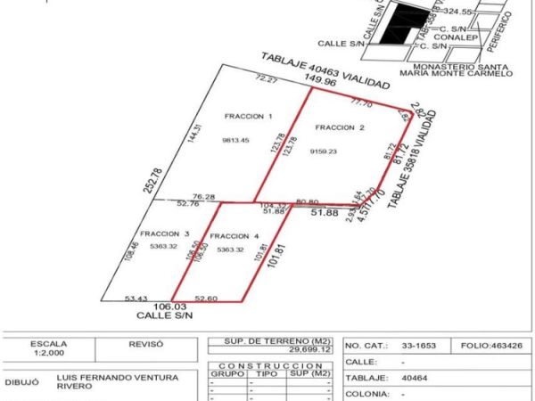 Venta de Terreno Comercial Avenida entrada Gran Santa Fe, plano